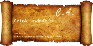 Czink András névjegykártya